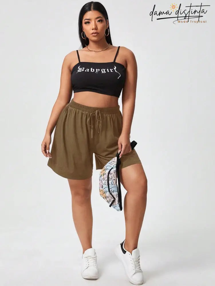 Bermuda Feminina Com Cós Ajustável - Rafaella. Plus Size Short Plus Size