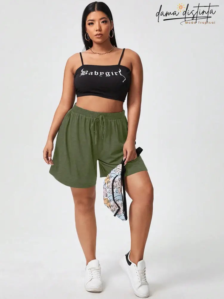 Bermuda Feminina Com Cós Ajustável - Rafaella. Plus Size Short Plus Size