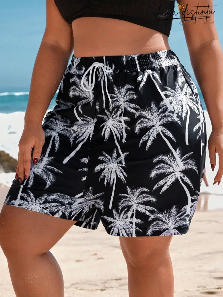 Bermuda Feminina Estampada - Day. Plus Size Shorts De Natação Femininos Plus Size