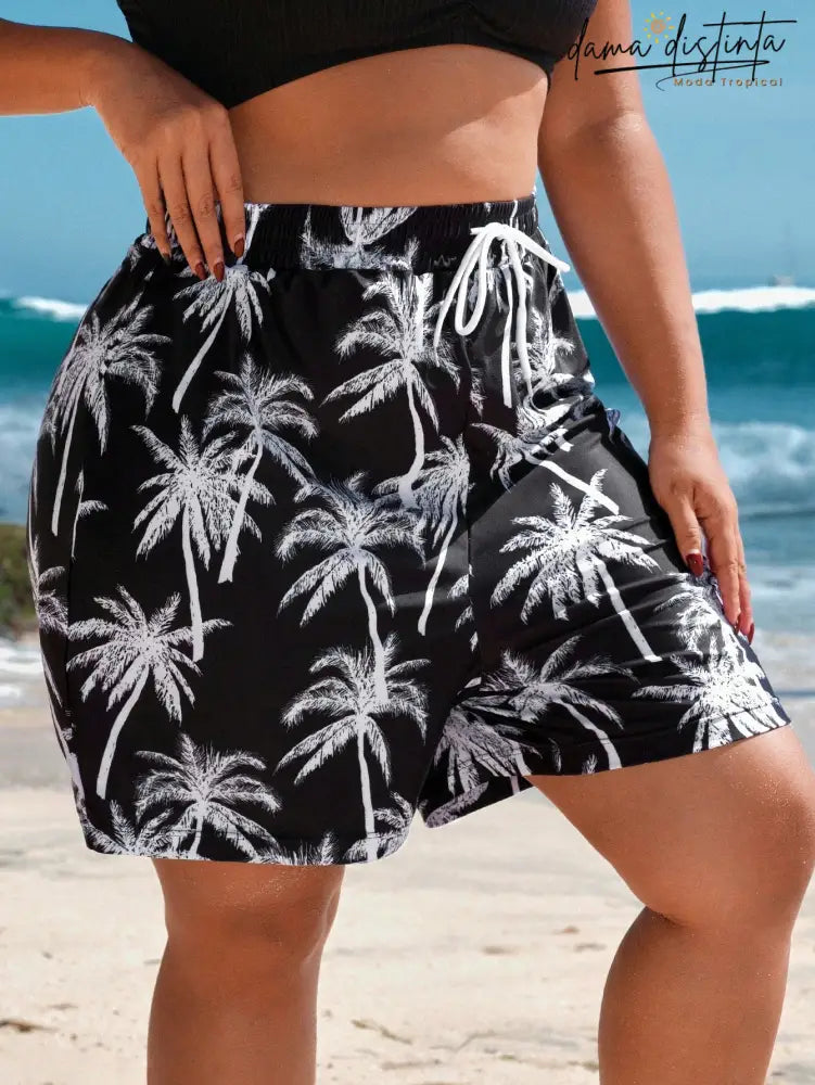 Bermuda Feminina Estampada - Day. Plus Size Shorts De Natação Femininos Plus Size