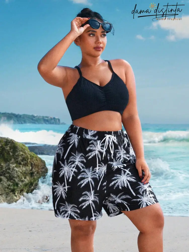 Bermuda Feminina Estampada - Day. Plus Size Shorts De Natação Femininos Plus Size