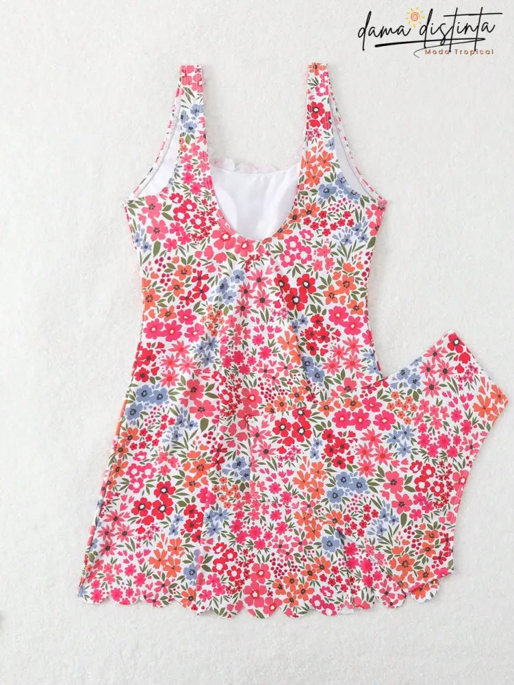 Biquíni feminina Decote U Mod Vestido Rania
