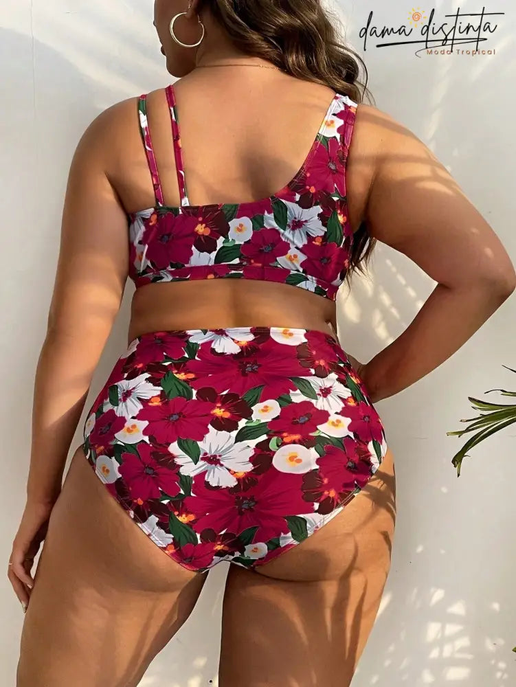 Biquíni Feminino Com Estampa Floral - Camila. Plus Size Conjunto De