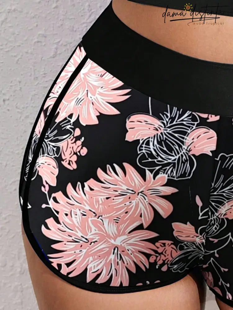 Biquíni Feminino Com Estampa Tropical Analú. Plus Size Conjunto De