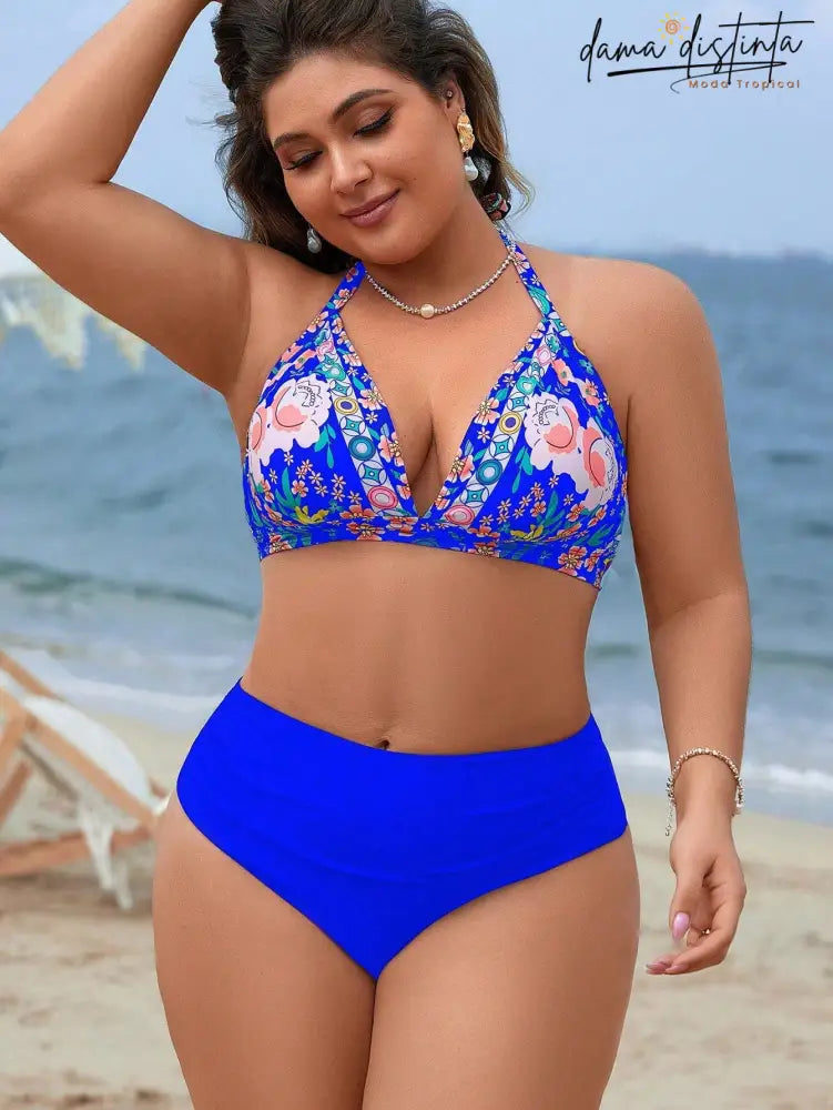 Biquíni Feminino De Estilo Sofisticado Com Calcinha Alta - Bya Plus Size. Conjunto Size