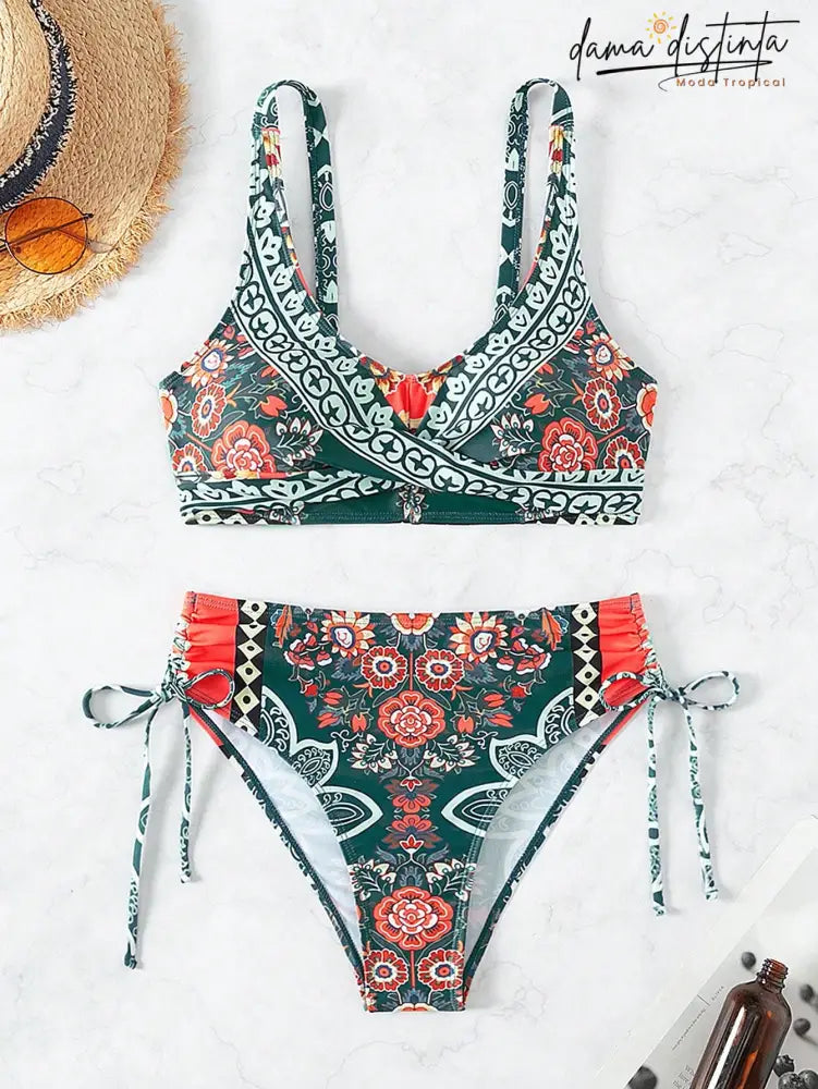 Biquíni Feminino Detalhes Cordão Torcido Kelly Conjunto De Feminino