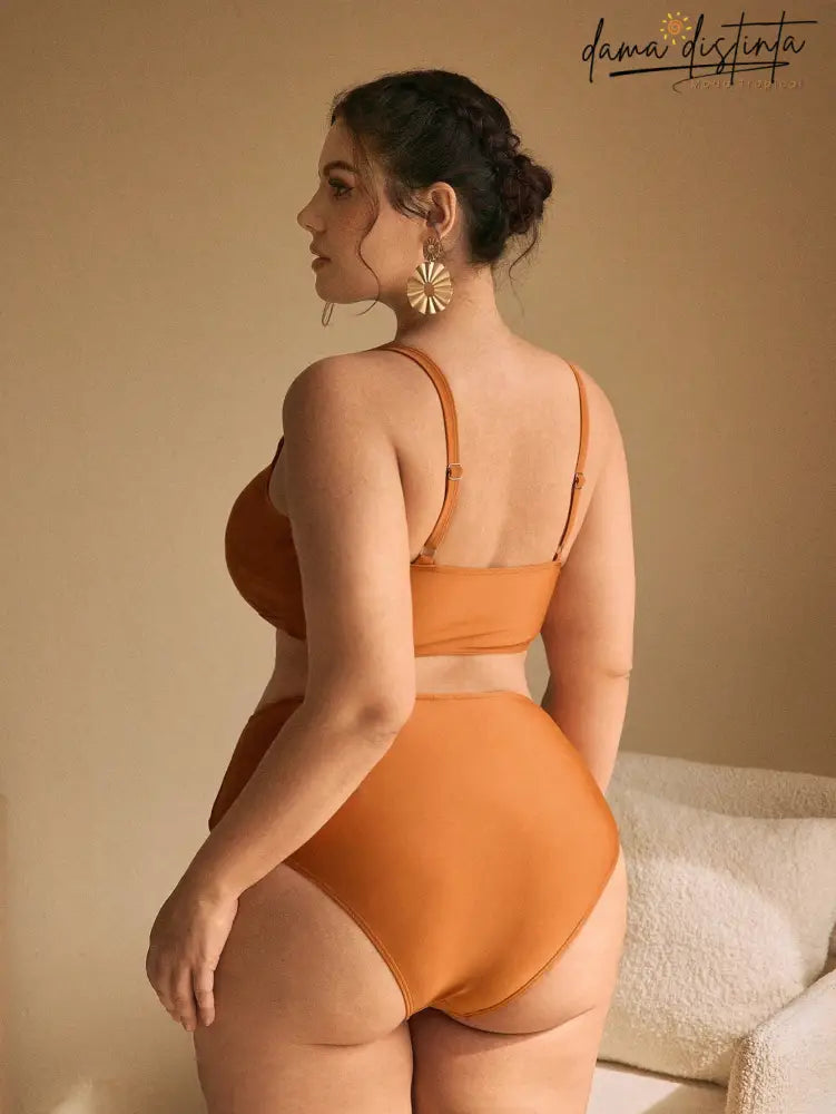 Biquíni Feminino Elegante Com Detalhe De Metal - Camily. Plus Size Conjunto
