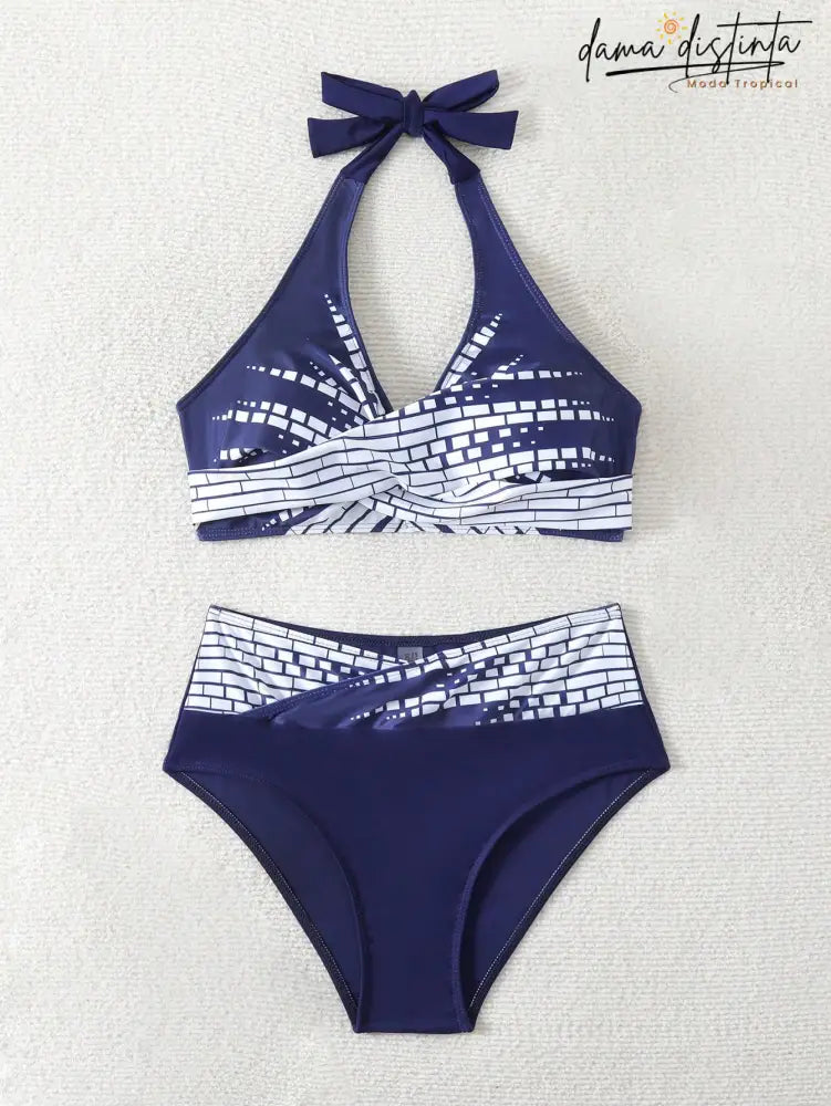 Biquiní Feminino Estampa Geométrica E Decote Cruzado Ariane B0061108 Conjunto De Biquíni