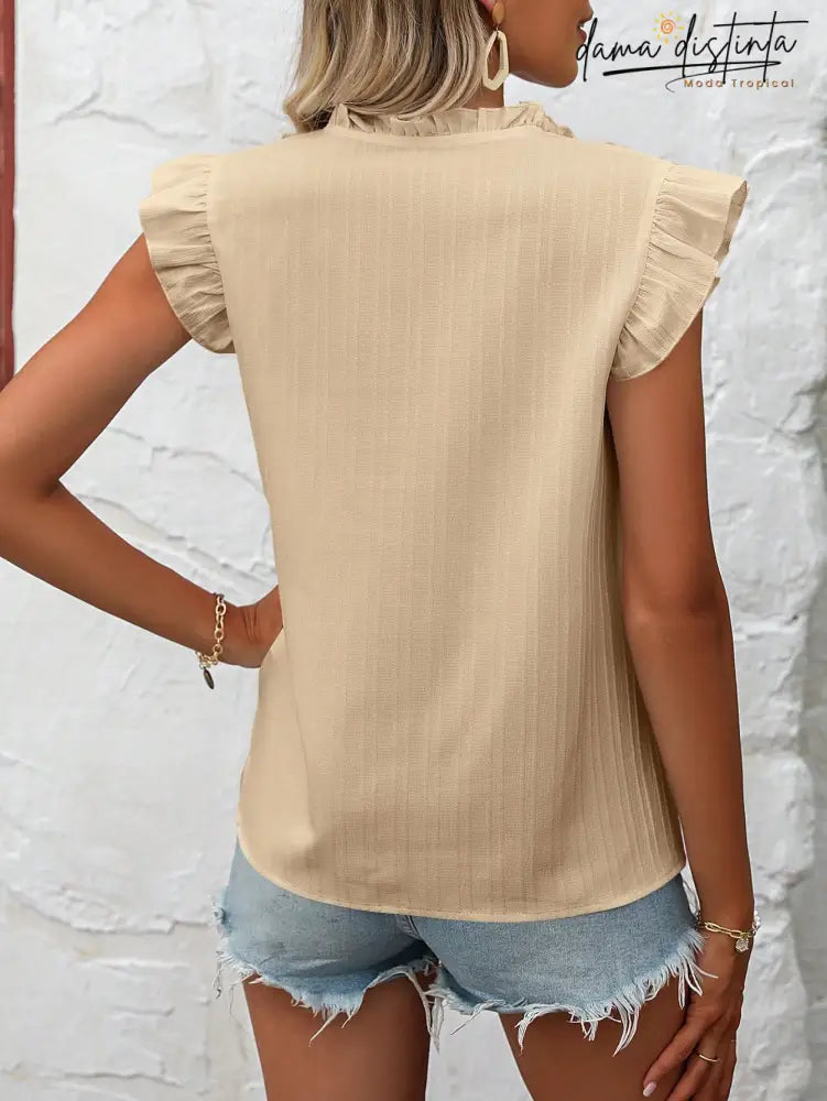 Blusa Bordado Floral Gola De Gravata Maitê B013 Camisa Feminina