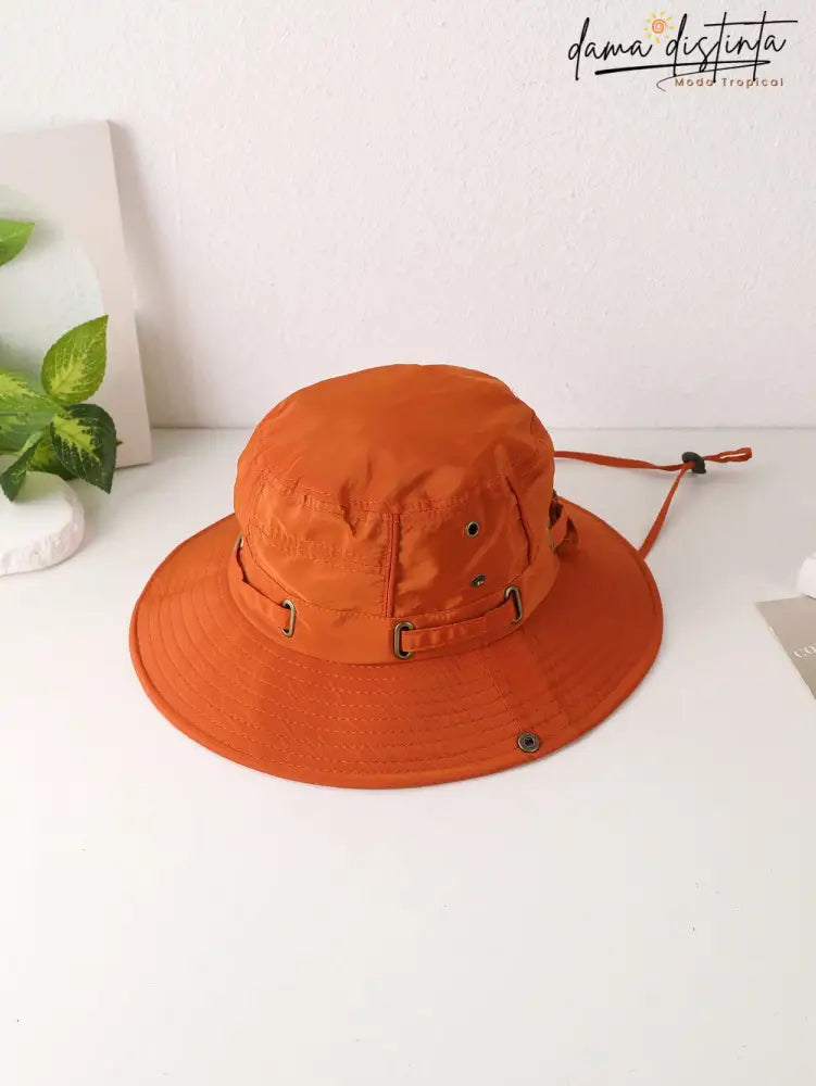 Chapéu Bucket Feminino Ajustável À Prova De Vento E Respirável Camilla Laranja / 58 A010 Bucket