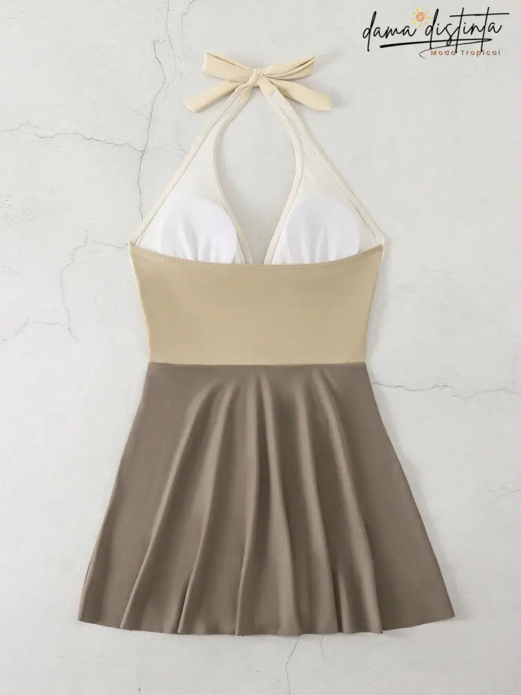 Maio Feminina Tipo Vestido Costas Nuas Jamile Roupas De Natação