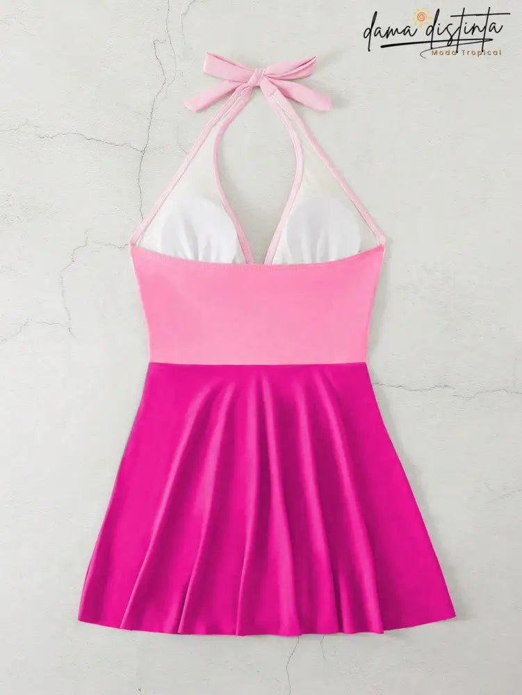 Maio Feminina Tipo Vestido Costas Nuas Jamile Roupas De Natação