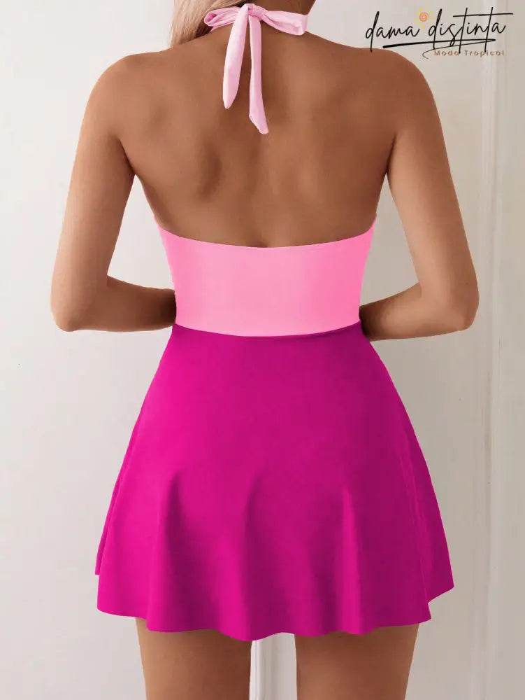 Maio Feminina Tipo Vestido Costas Nuas Jamile Roupas De Natação