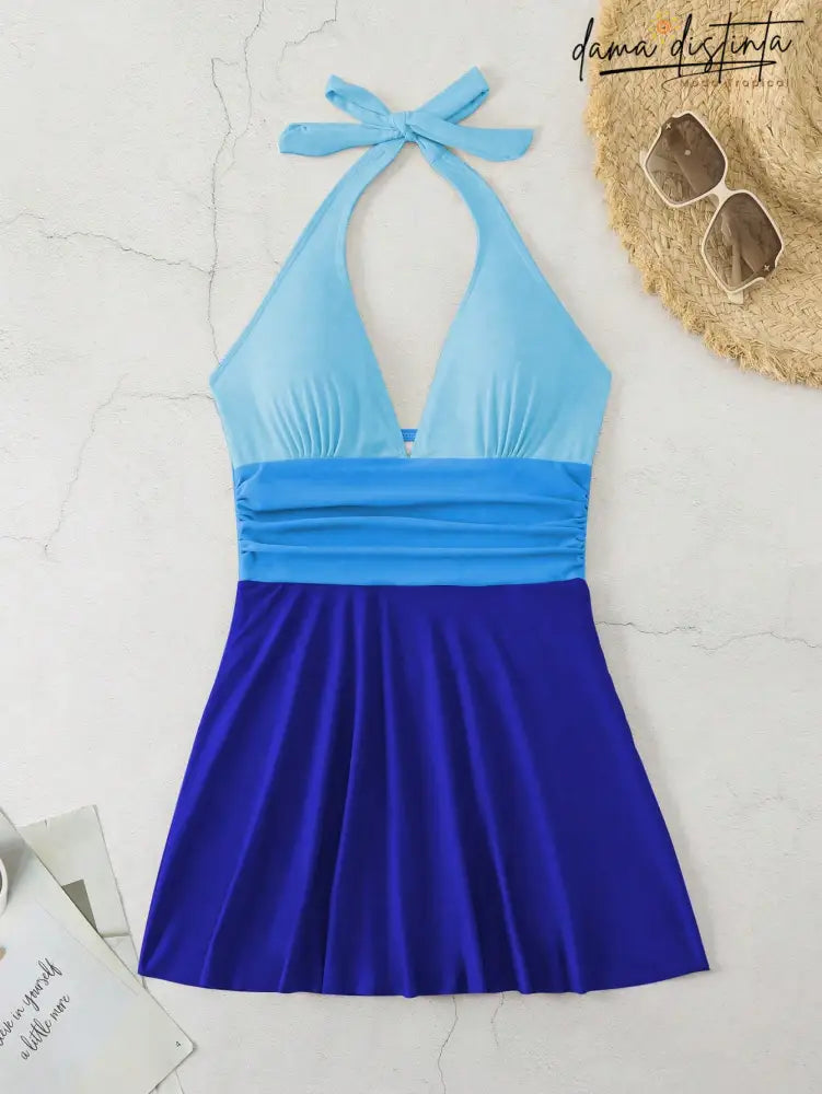 Maio Feminina Tipo Vestido Costas Nuas Jamile Roupas De Natação