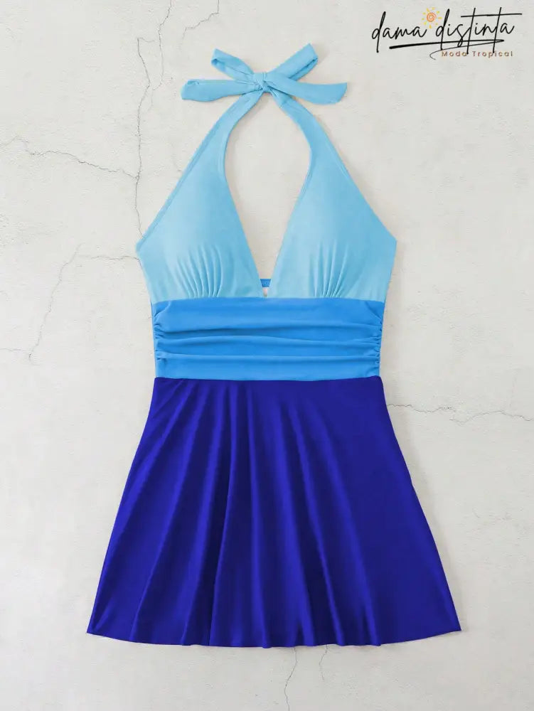 Maio Feminina Tipo Vestido Costas Nuas Jamile Roupas De Natação