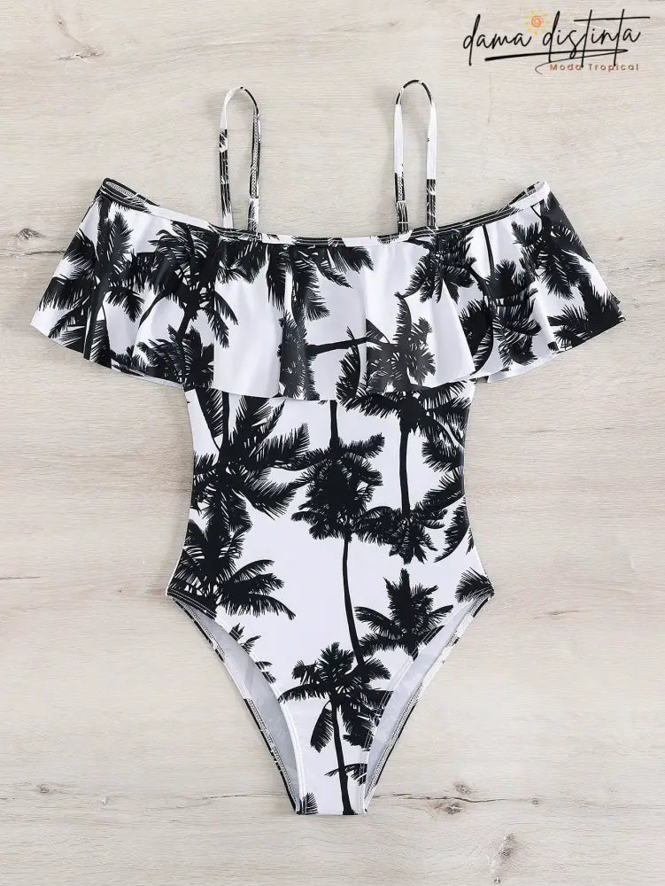 Maiô Feminino Acabamento De Babados Ombro Frio Florinda M0500808