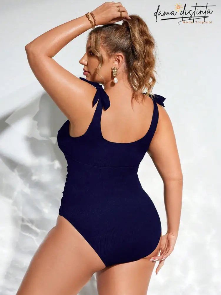 Maiô Feminino Alças Amarráveis No Ombro Magnolia. Plus Size Uma Peça