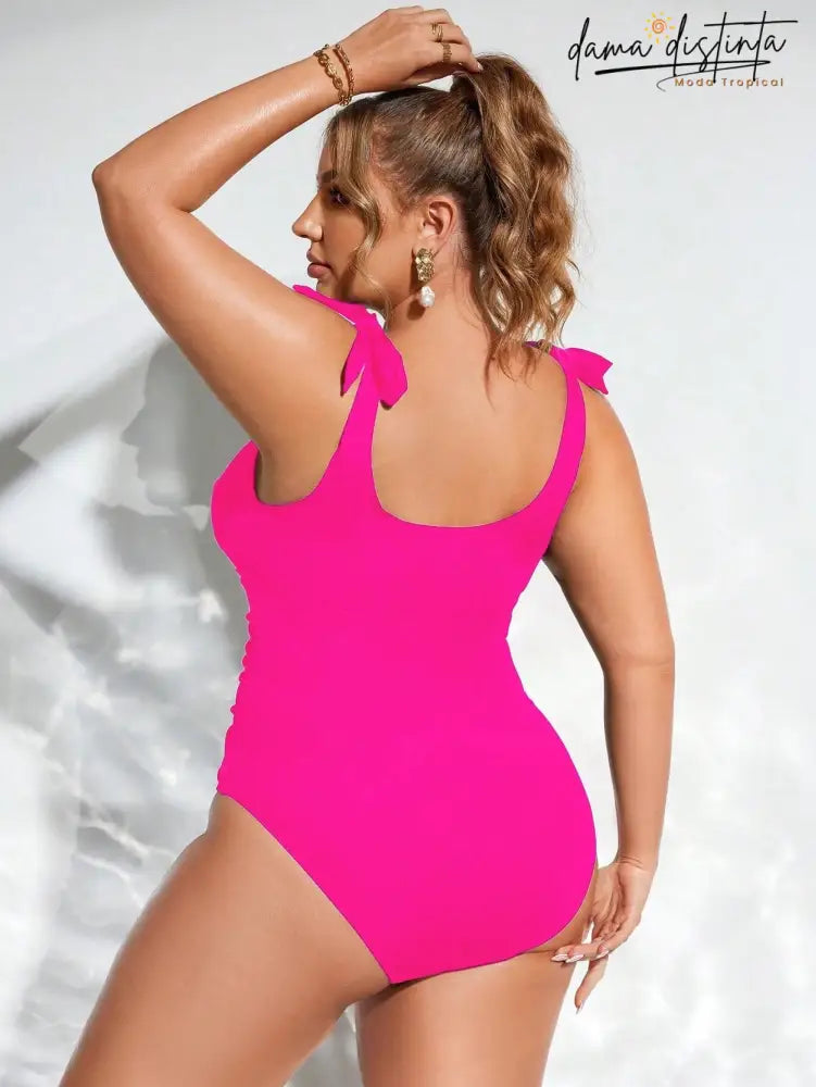 Maiô Feminino Alças Amarráveis No Ombro Magnolia. Plus Size Uma Peça