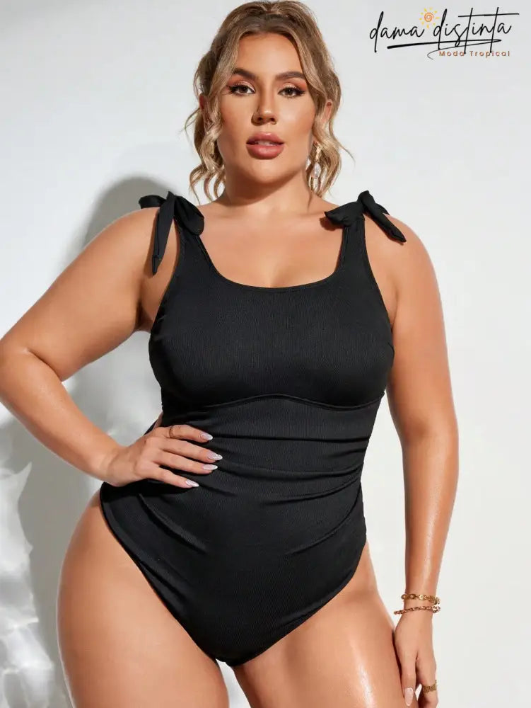 Maiô Feminino Alças Amarráveis No Ombro Magnolia. Plus Size Uma Peça
