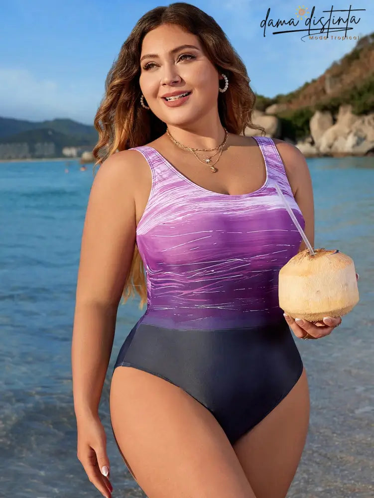 Maiô Feminino Com Alças Cruzadas Nas Costas - Claire. Plus Size Uma Peça