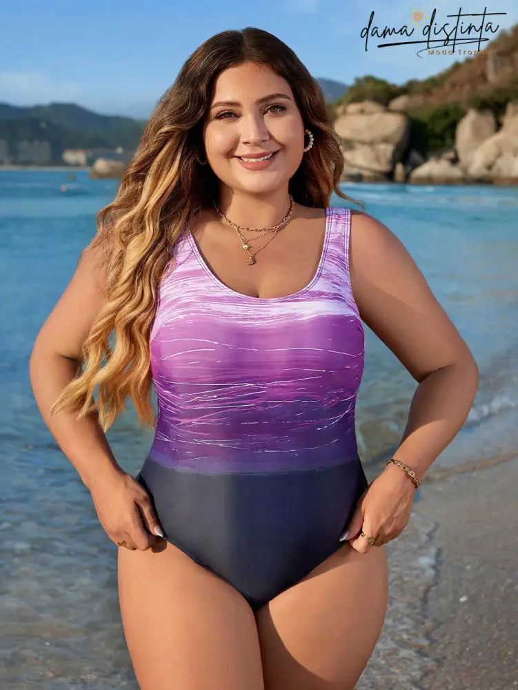 Maiô Feminino Com Alças Cruzadas Nas Costas - Claire. Plus Size Uma Peça