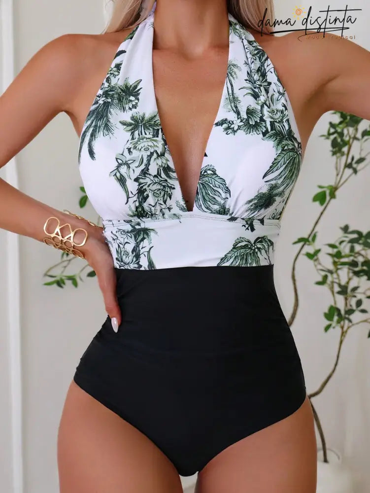 Maiô Feminino Com Decote Halter Thaynara Multicolorido-2 / P(36-38) Frente Única