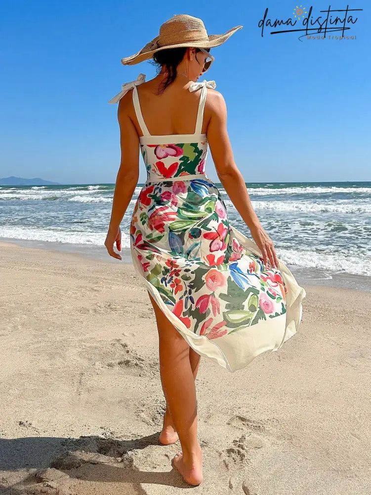 Maiô Feminino De Amarrar No Ombro Com Saia De Praia Sarah M0350808