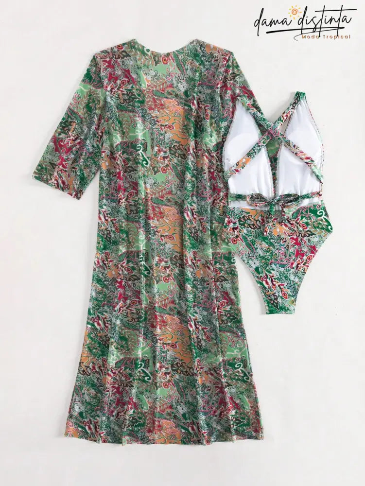 Maiô Feminino Decote Profundo Com Saida De Praia Susana M0360808