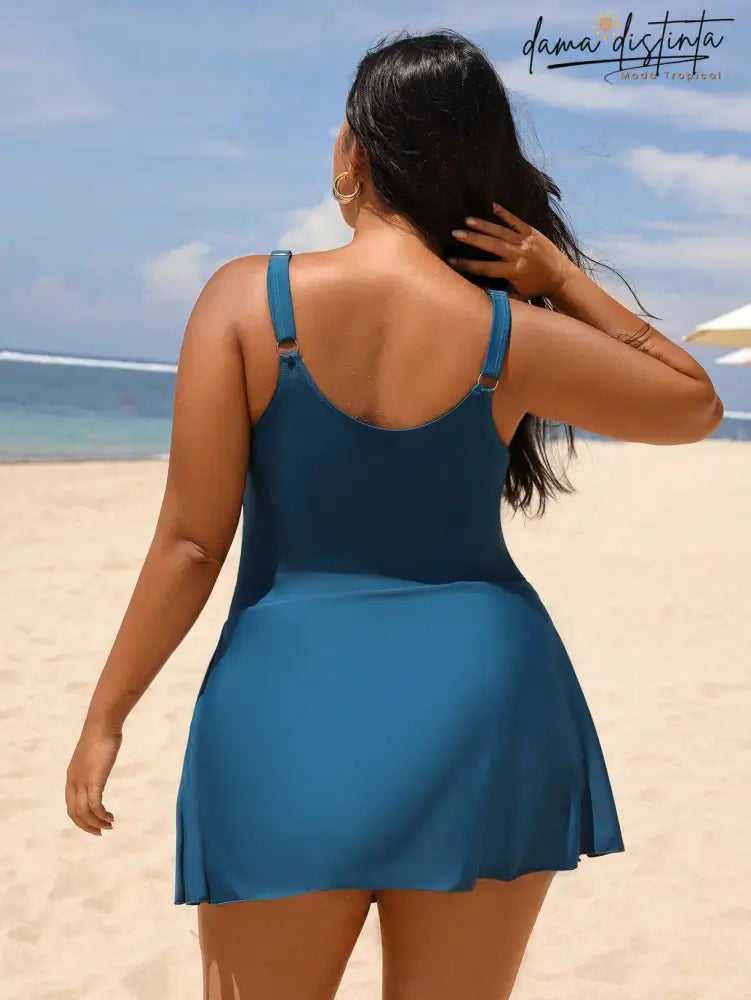 Maiô Feminino Detalhes Cordão Costas Nuas Antonella. Plus Size Marrom / Gg (42-46) Uma Peça Plus