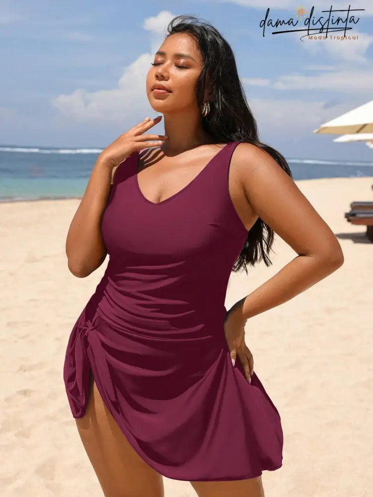Maiô Feminino Detalhes Cordão Costas Nuas Antonella. Plus Size Uma Peça Plus Size