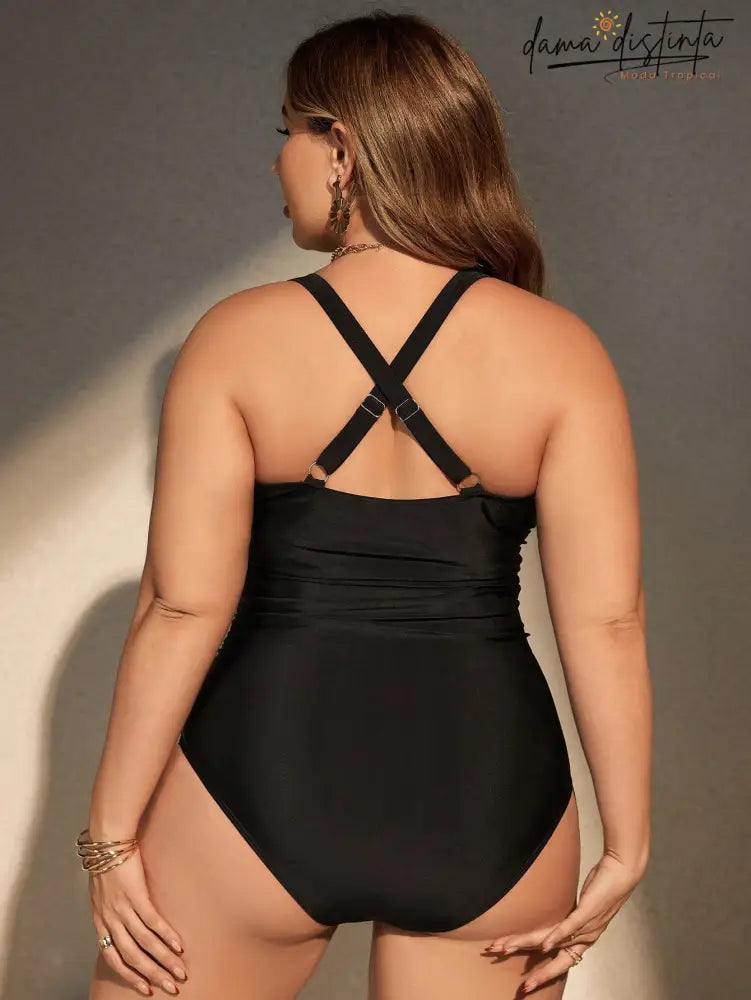 Maiô Feminino Detalhes Costas Nuas Jocilene. Plus Size M070 Uma Peça