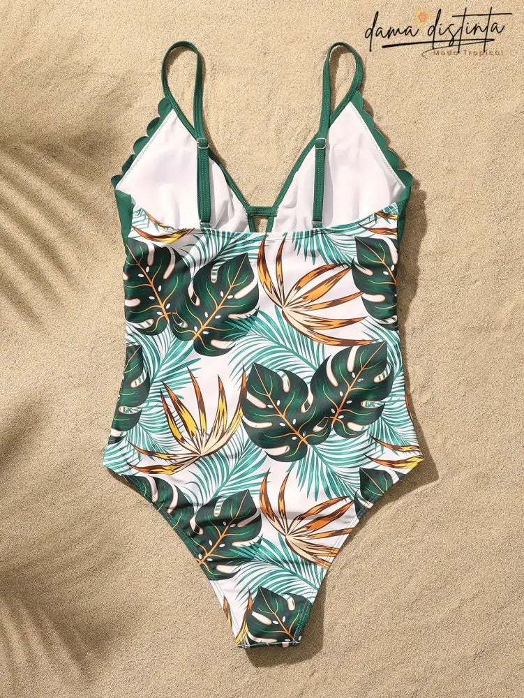 Maiô Feminino Formato Leque Alças Finas Tereza M0400808