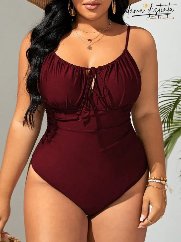 Maiô Feminino Gola Bandeau Cintura Alta Lica. Plus Size