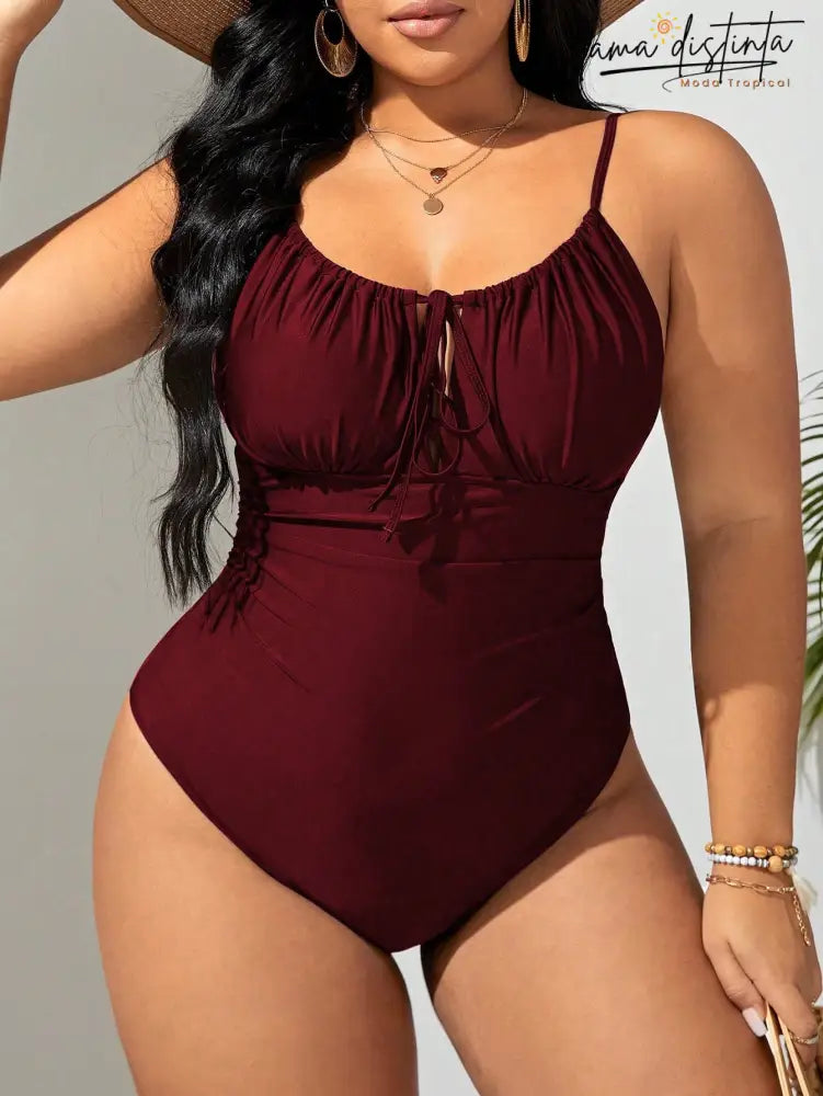 Maiô Feminino Gola Bandeau Cintura Alta Lica. Plus Size