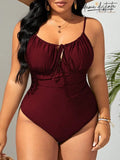 Maiô Feminino Gola Bandeau Cintura Alta Lica. Plus Size Vermelho / Gg(42-46)