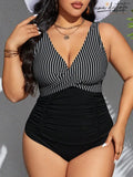 Maiô Listrado  Alças Grossas Michelle. Plus Size