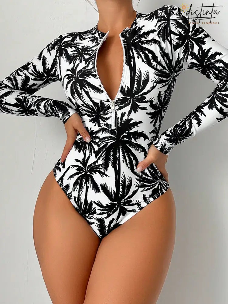 Maiô Feminino Meia Abertura Com Zíper Marisa Preto E Branco / P (36-38) M0270708
