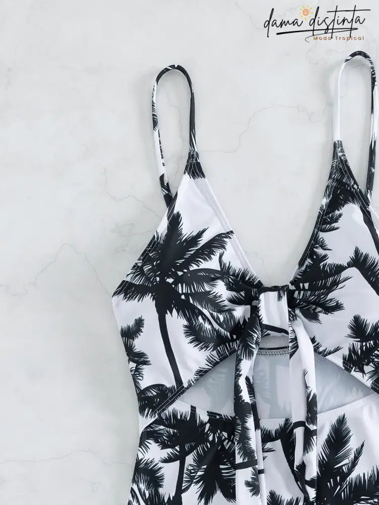 Maiô Feminino Vazado Cortado Nó E Alças Finas Rosanna M0450808