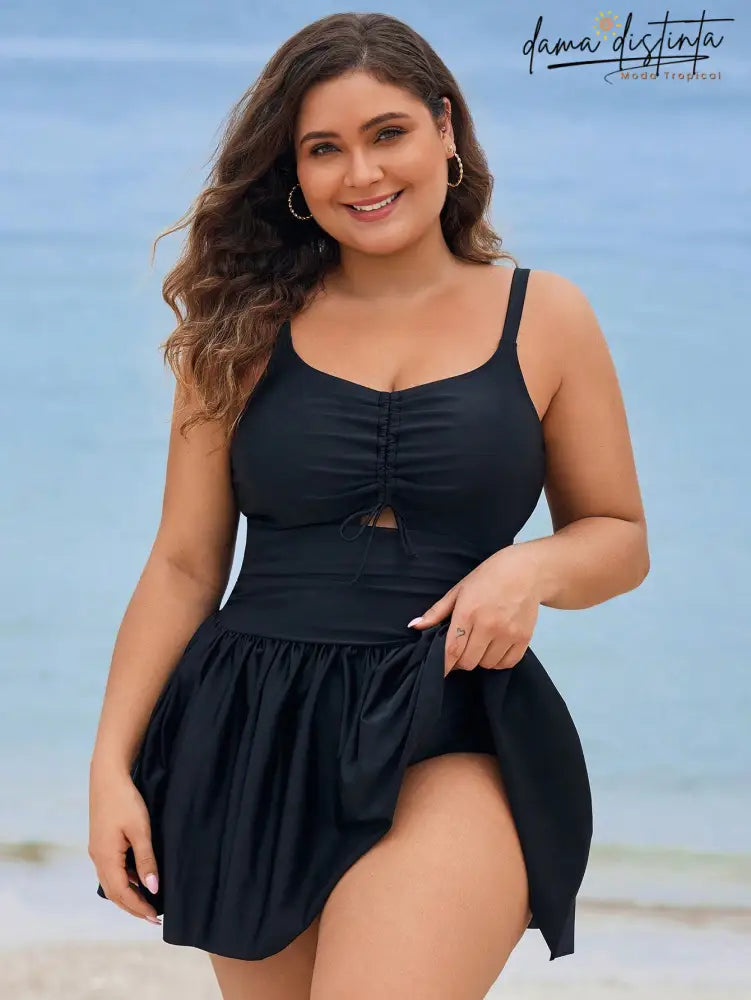 Saia de Praia Detalhescortado, Cordão Jocy. Plus Size