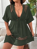 Saida De Praia Feminina Com Bordado Vazado Melina. Plus Size Verde / Gg (42-46) P042 Encobrimentos