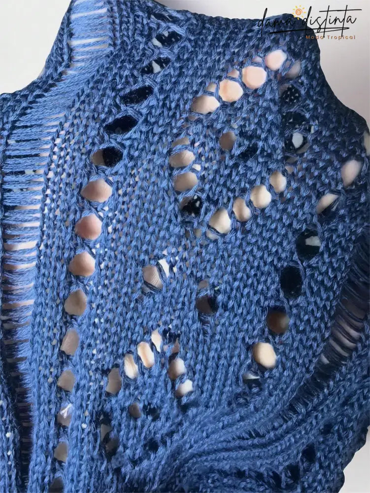 Saída De Praia Feminina Com Design Vazado E Fenda Elegante - Lisly. Plus Size Encobrimentos Plus