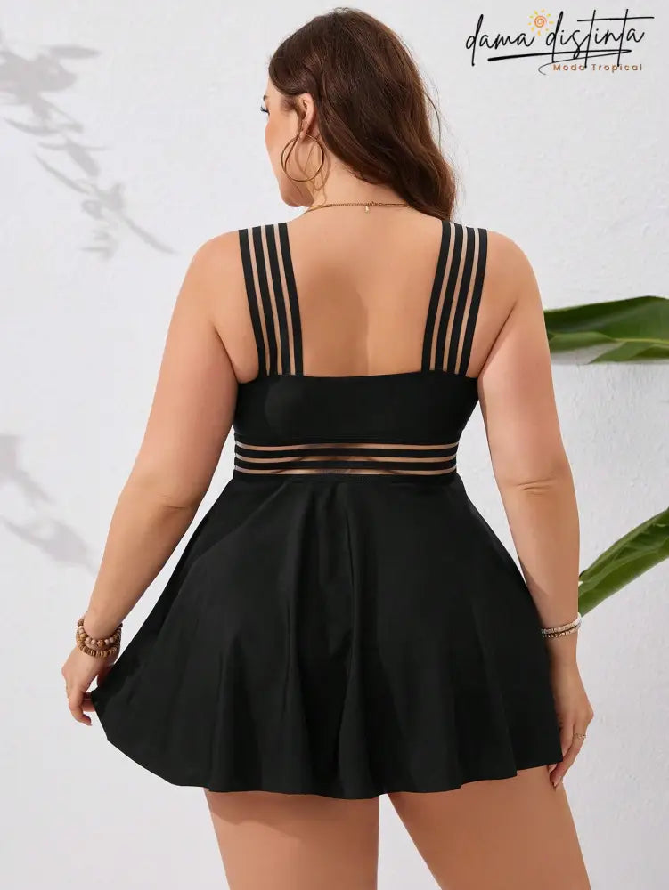 Tankini Feminino Cintura Com Detalhe Transparente Ivina. Plus Size P007 Tankinis